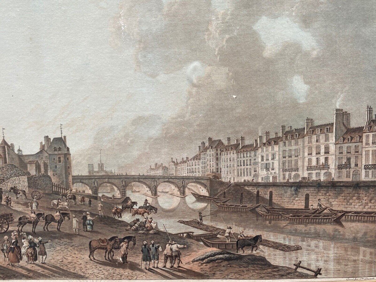 Gravure Demachy Descourtis porte Saint-Bernard quai de La Tournelle Paris-photo-1