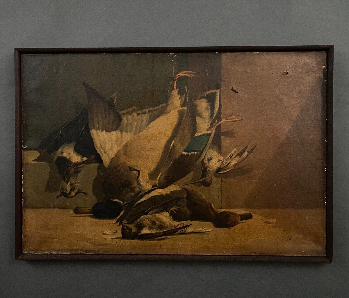 Oil On Canvas Still Life Return From Hunting Feathered Game 1908-photo-2