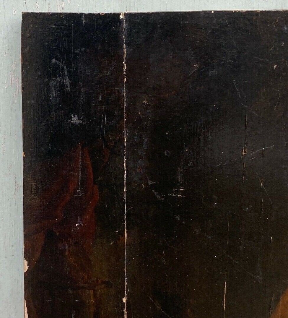 Scène dans le goût de Gerrit Dou XVIIe ermite à la Vanité huile panneau -photo-1