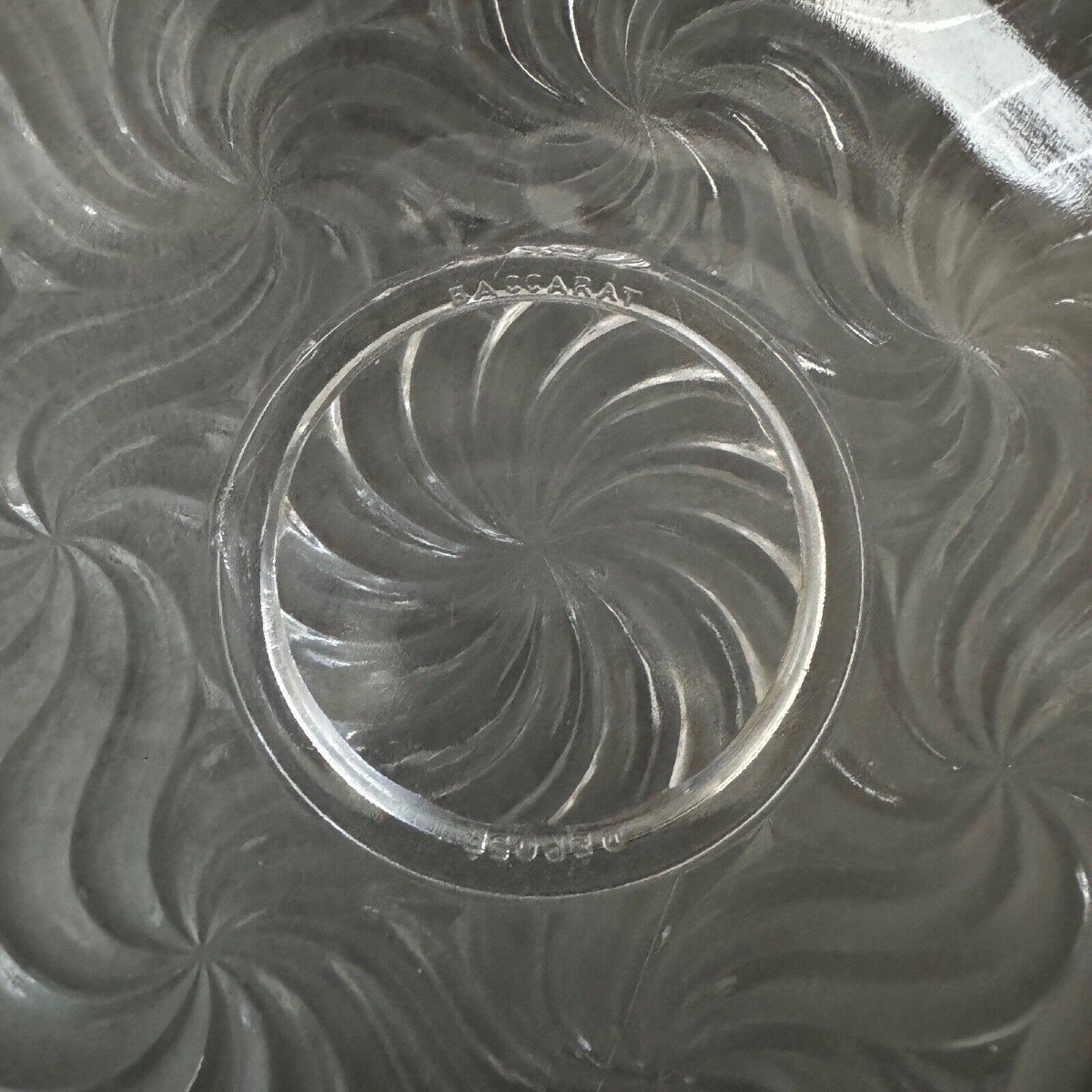 Saladier Baccarat modèle Bambou cerclage en métal argenté-photo-2