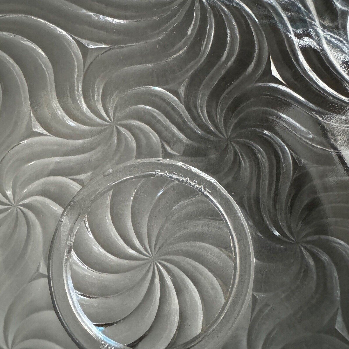Saladier Baccarat modèle Bambou cerclage en métal argenté-photo-3