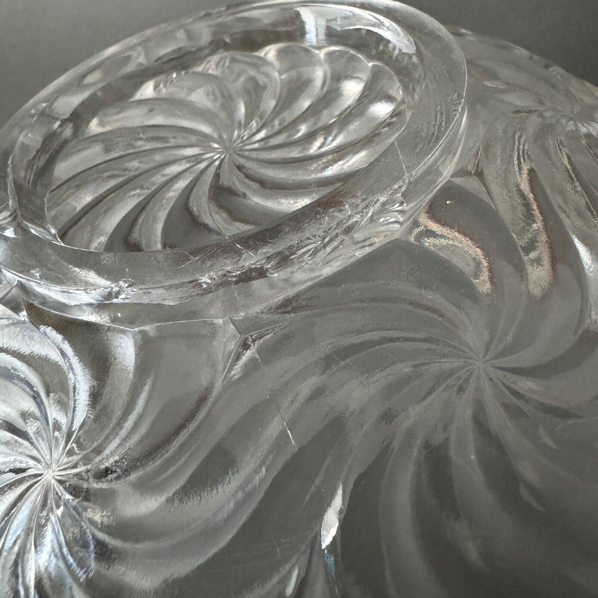 Saladier Baccarat modèle Bambou cerclage en métal argenté-photo-4