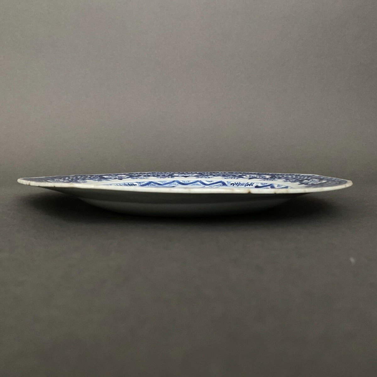 Assiette bleu de Chine XIXe décor de papillons-photo-6