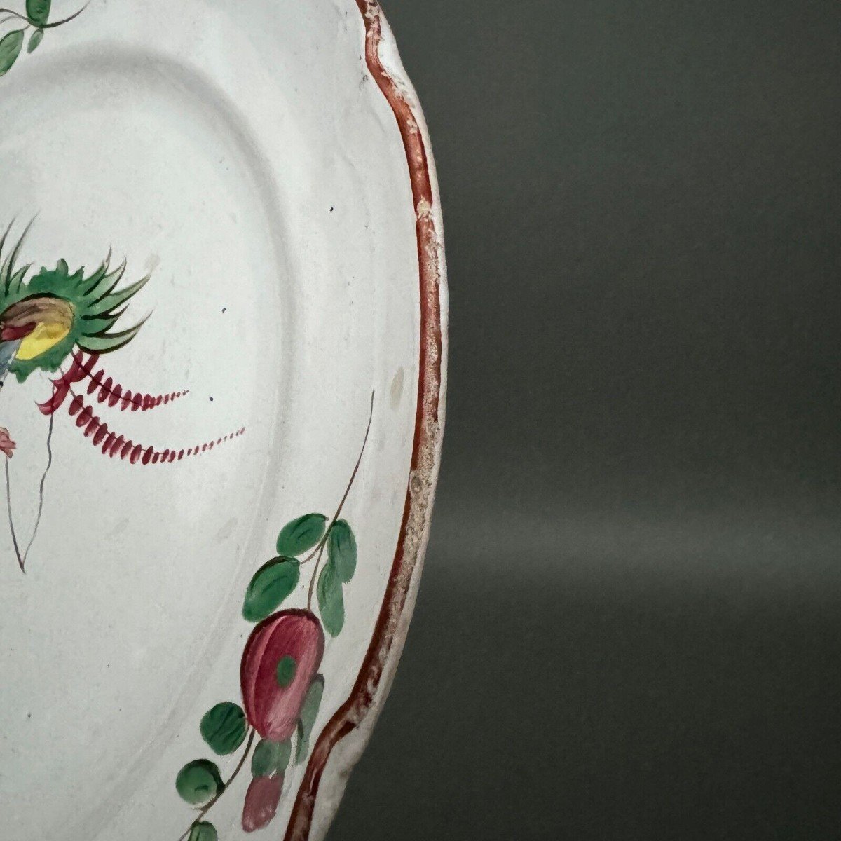 Assiette en faïence des Islettes XVIIIe décor au Chinois-photo-2