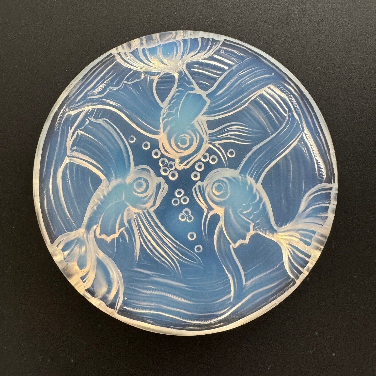 Suite de 4 dessous de bouteilles Verlys France 1930 décor opalescent M2449-photo-4
