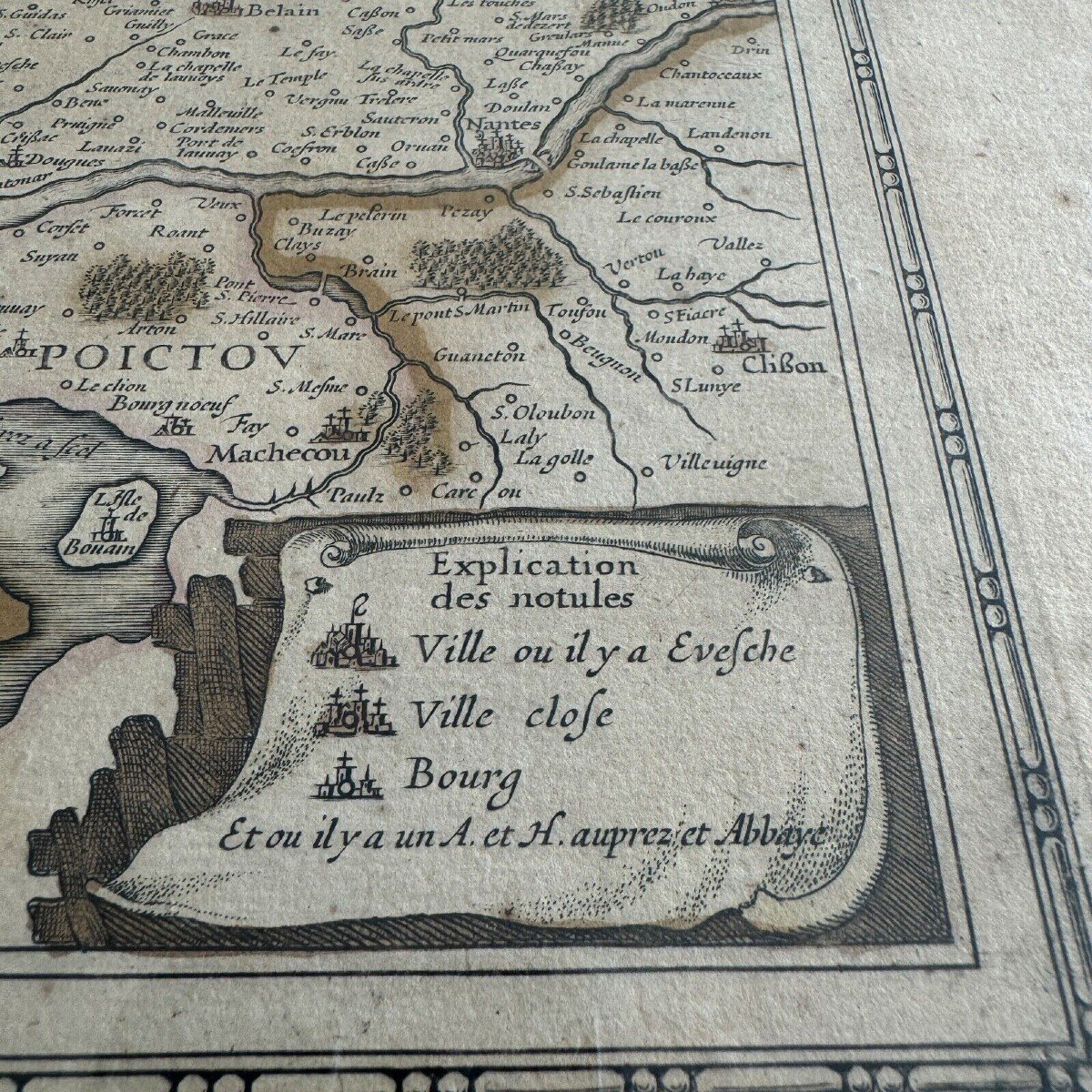 Old Map Under Glass Duchy Of Brittany 1632 Joannes Janssonius-photo-7