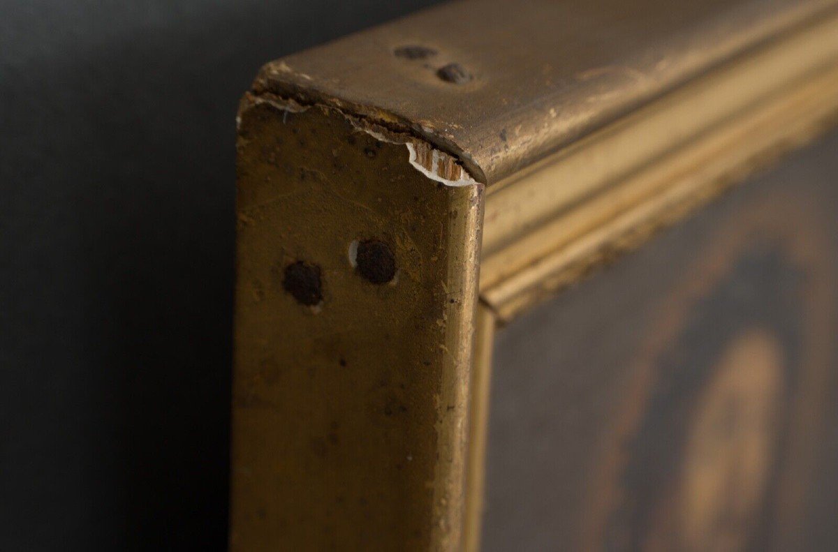 Huile sur toile Ecce Homo XIXe représentation du Christ en béatitude-photo-6