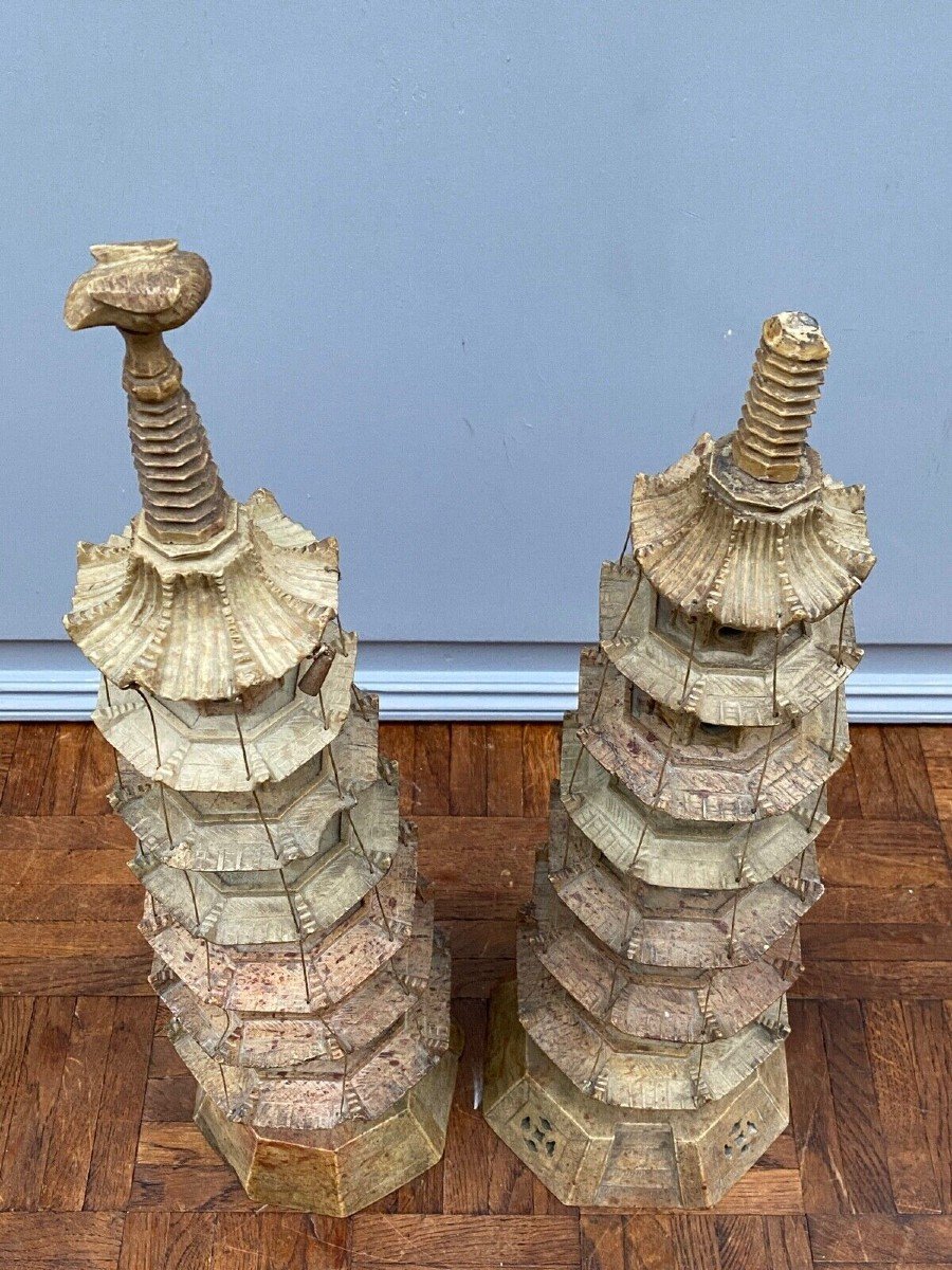 Hard Stones Representing Pagodas 19th Century China-photo-6