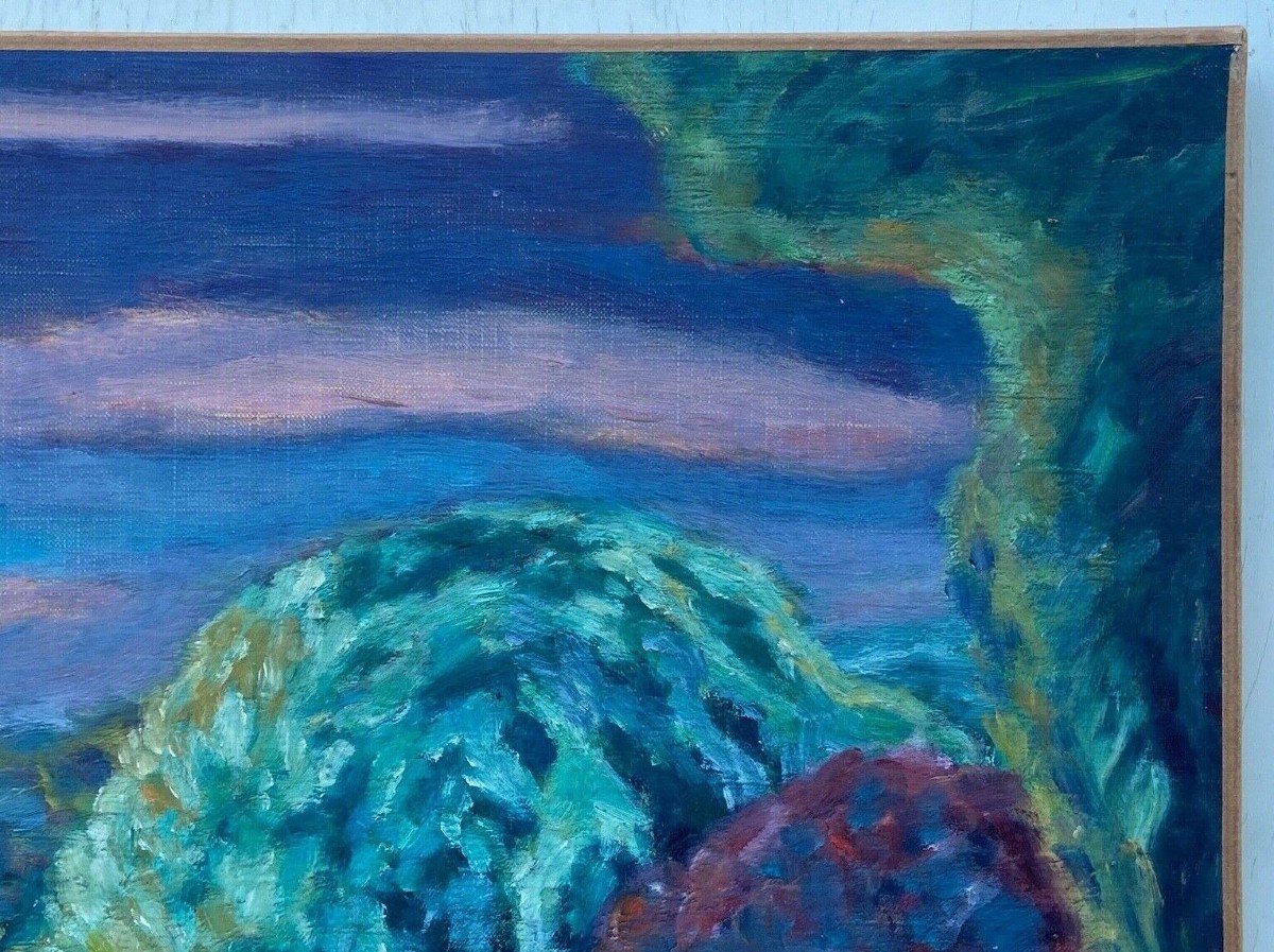 Huile sur toile signée David Arué paysage impressionniste-photo-1
