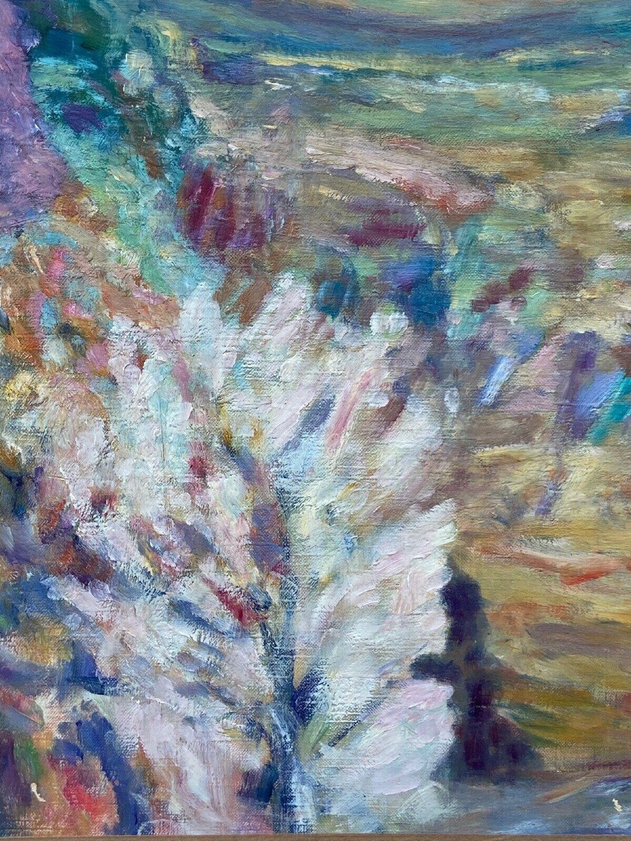 Huile sur toile signée David Arué paysage impressionniste-photo-5