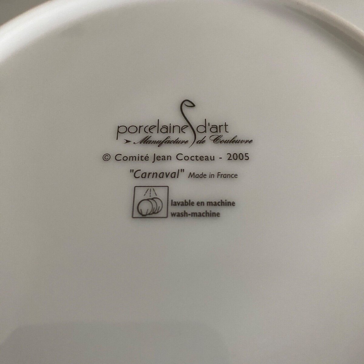 Set Of 6 Plates With Drawings By Jean Cocteau, 20th Century Art Porcelain-photo-6