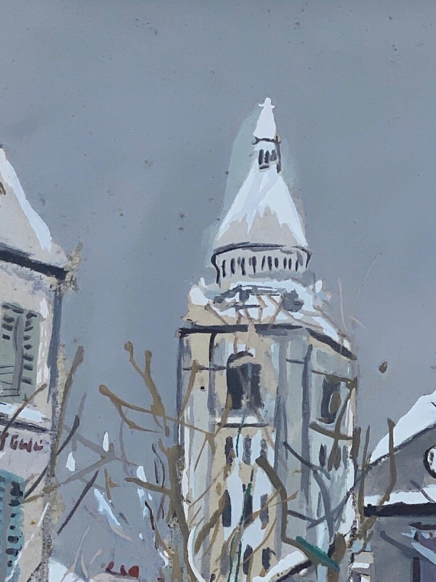 Maurice Utrillo Process Saint-pierre Church In Montmartre Under The Snow-photo-3