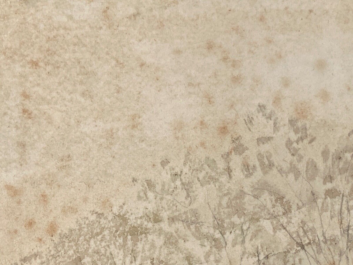 Aquarelle sur papier par Paul Wallon église cimetière Ploujean 2 mai 87-photo-7