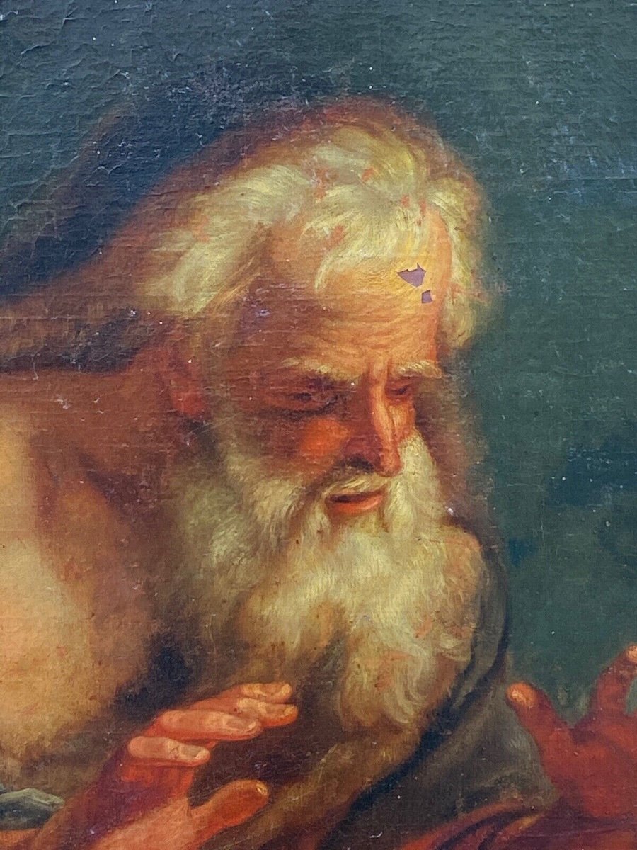 Oil On Canvas Portrait Of A Man Mythology 17th Century-photo-2