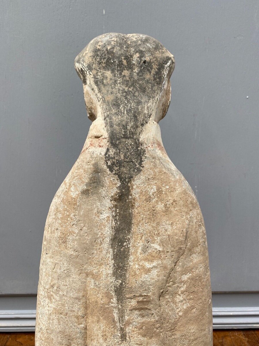 China Kneeling Court Lady In Gray Terracotta-photo-4