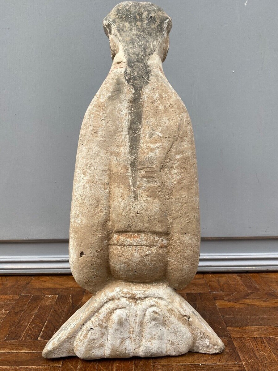 China Kneeling Court Lady In Gray Terracotta-photo-7