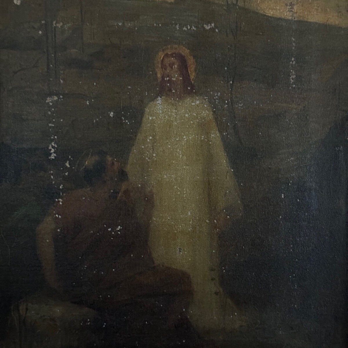 Ecole Française Jésus-christ Et Saint Pierre Au Jourdain Ollivier-photo-4
