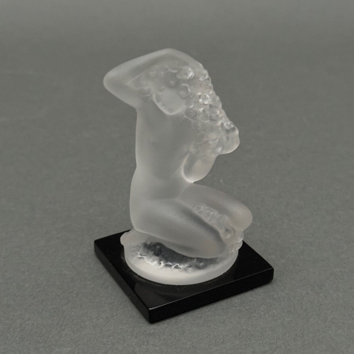Nude Female Subject By Lalique In Frosted Glass On Black Base