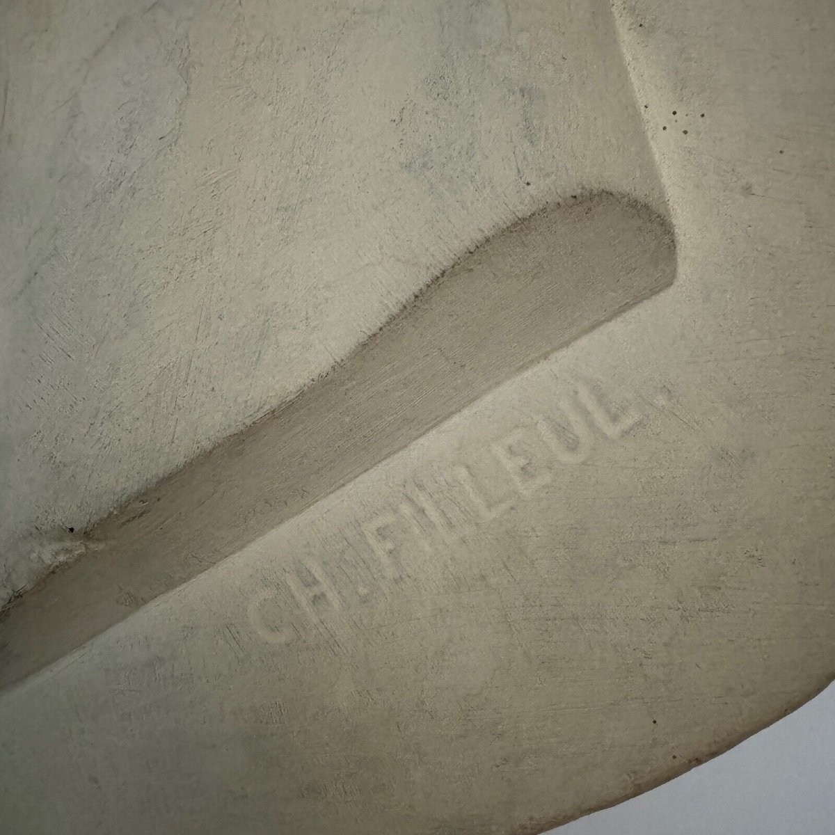 Plâtre d'atelier Charles Filleul profil d'homme à rouflaquettes-photo-2