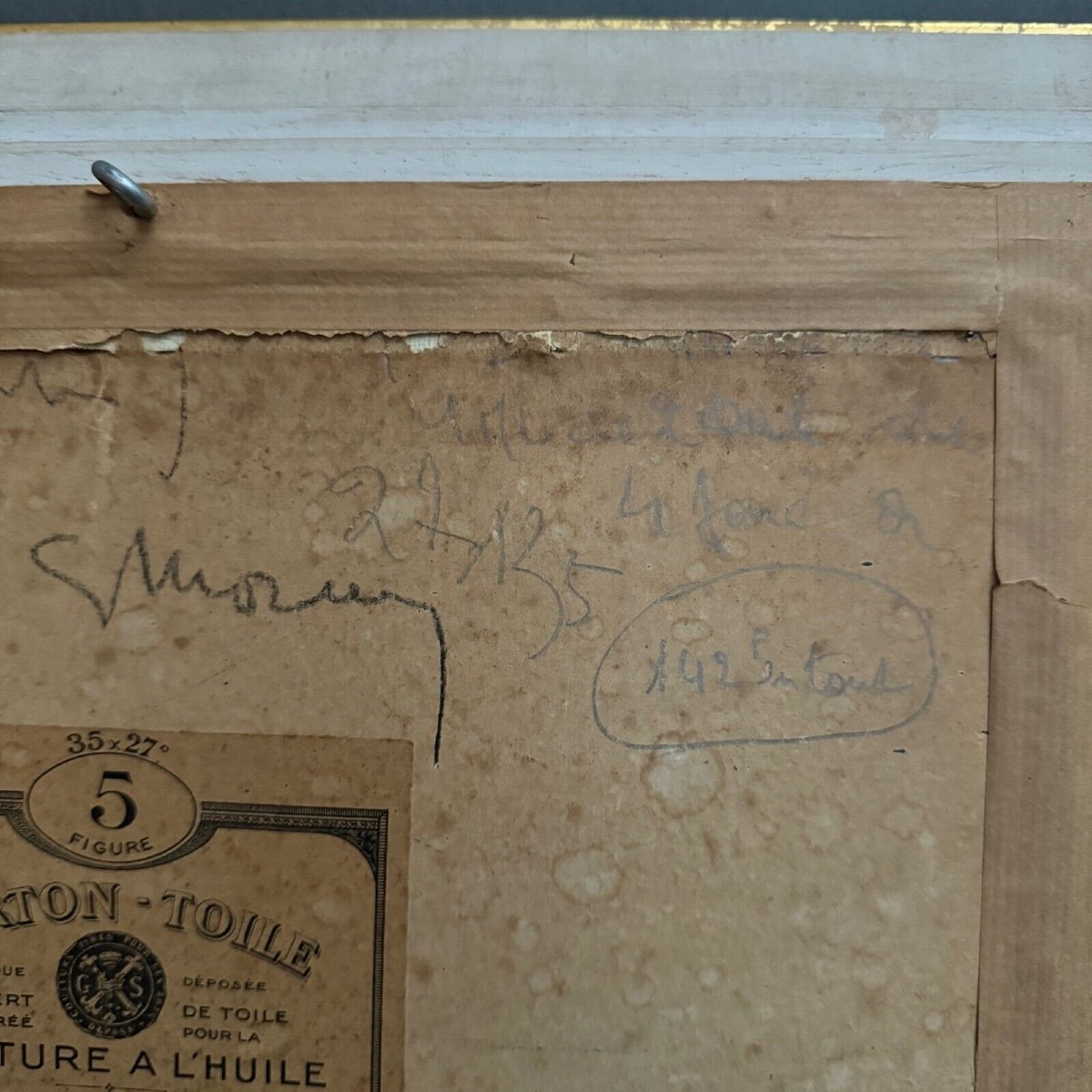 Huile sur carton par Mereau 1936 représentant un bosquet d'arbres-photo-6