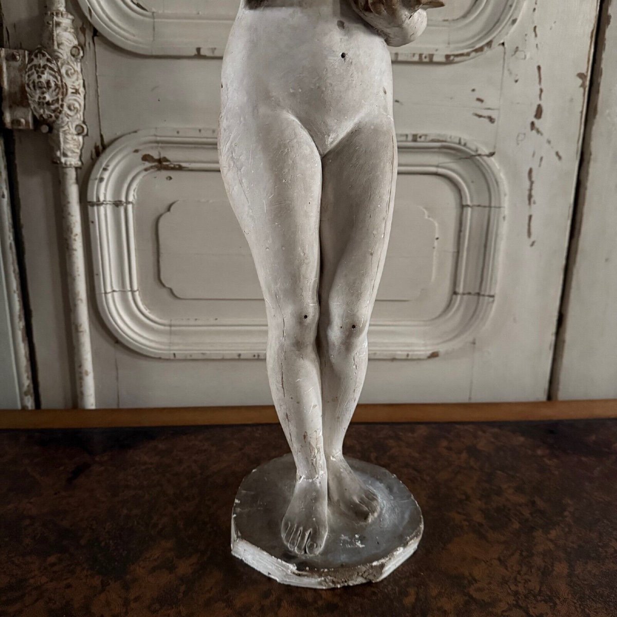 Workshop Plaster Statue By Charles Filleul, Female Subject In 20th Century Box-photo-4