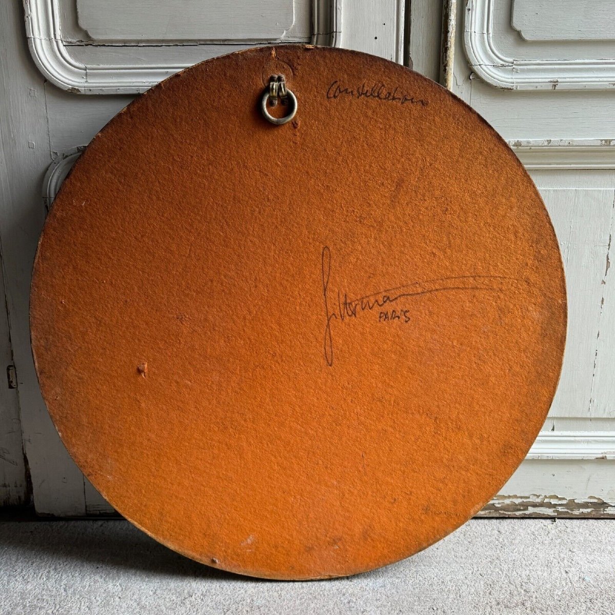 Miroir Constellation par Fitterman Paris 1970 laiton cuivré-photo-6