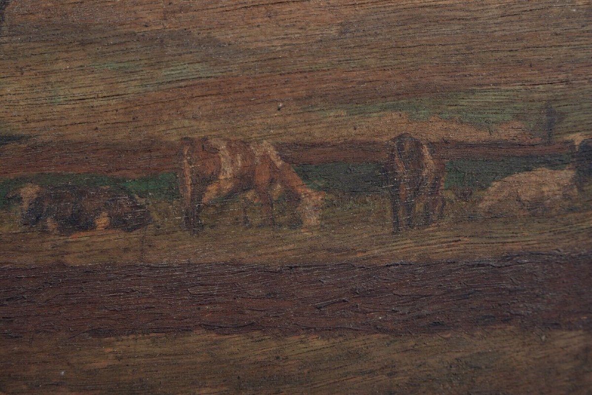19th Century Oil On Panel Representing A Horse-photo-4