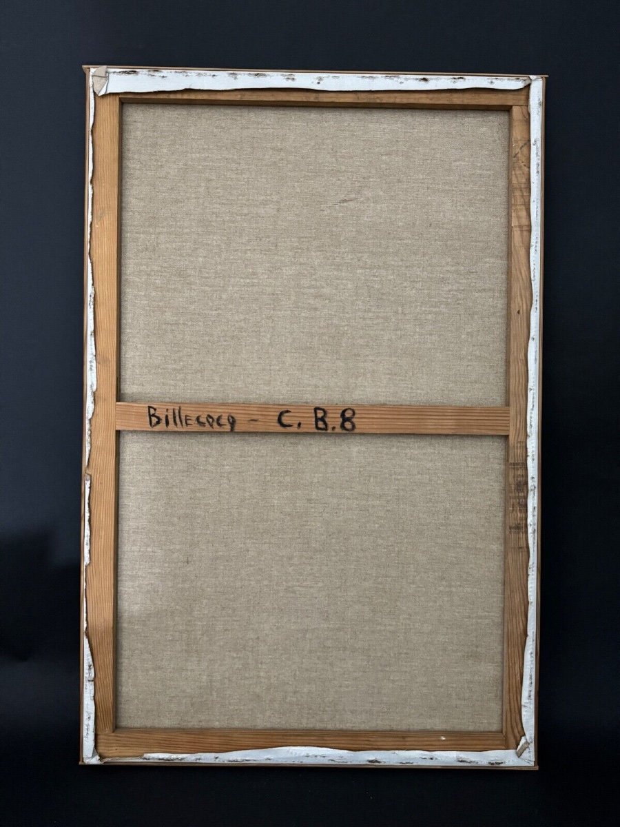 Oil On Canvas By Jean Billecocq 20th Century Geometric Abstraction-photo-5