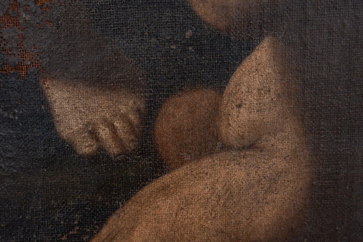 Oil On Canvas 17th Century Italian Angel Love-photo-4
