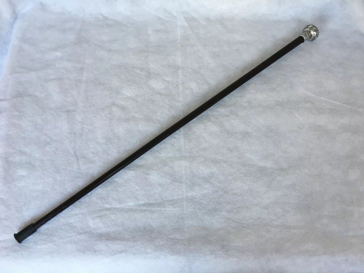 19th Century Bronze Cane From China Or Indochina, Dragon Decoration, Ironwood Shaft-photo-2