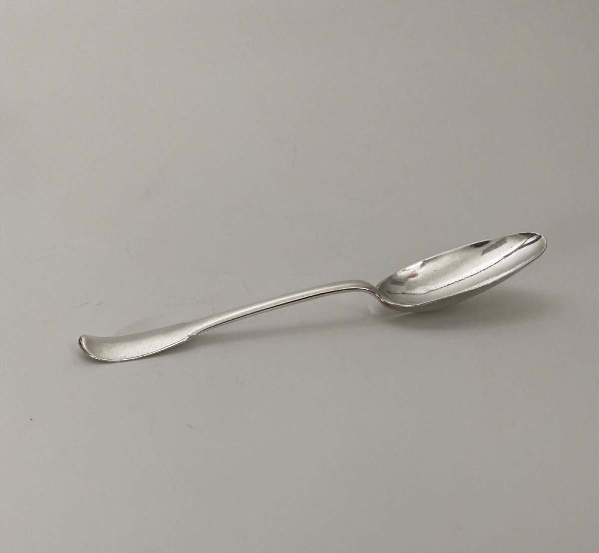 18th Century Silver Stew Spoon, Fermiers Généraux Hallmarks Nm 72 Grams-photo-1