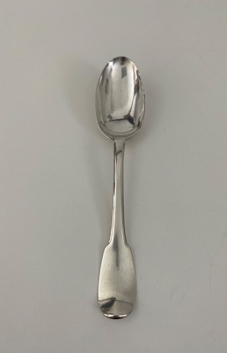 18th Century Silver Stew Spoon, Fermiers Généraux Hallmarks Nm 72 Grams