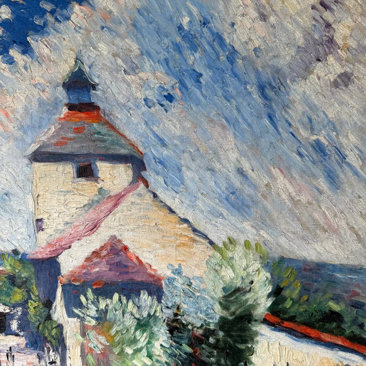 Oil On Canvas By Louis Neillot (1898-1973) Landscape 1921-photo-4