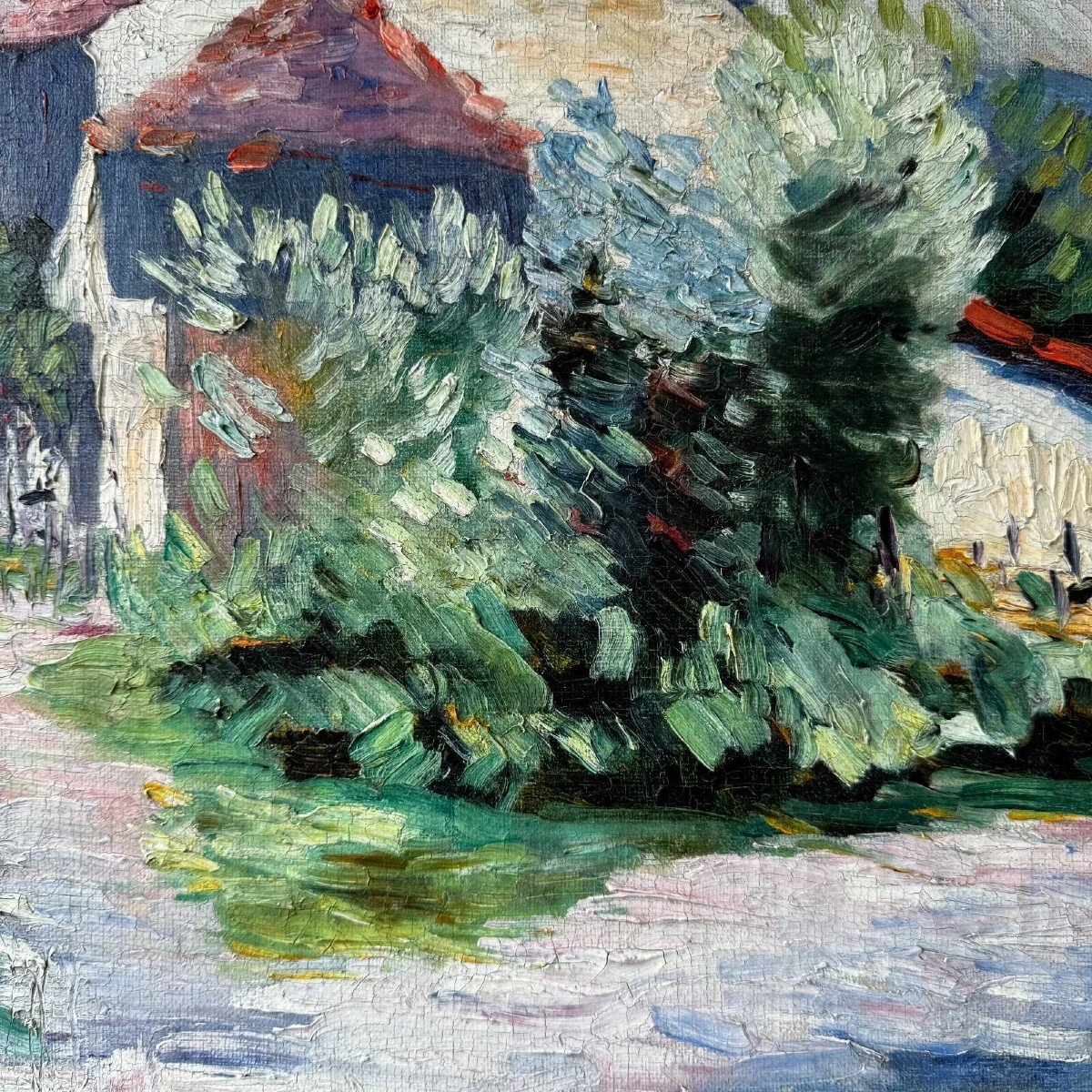 Oil On Canvas By Louis Neillot (1898-1973) Landscape 1921-photo-1