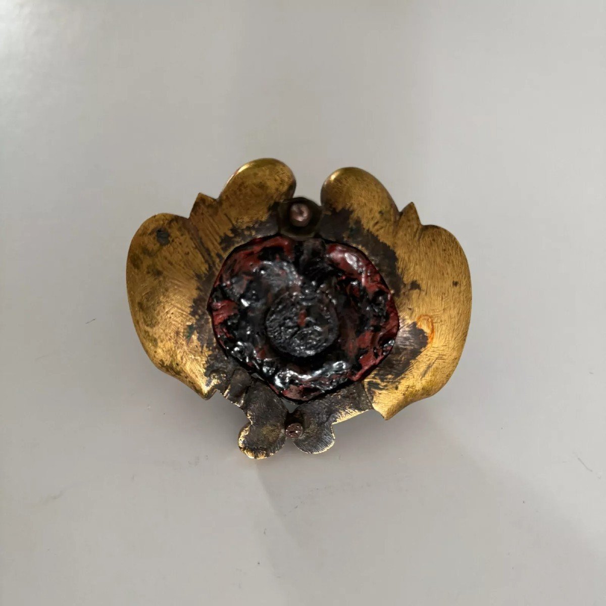 18th Century Louis XV Bronze Reliquary With Old Seal-photo-4