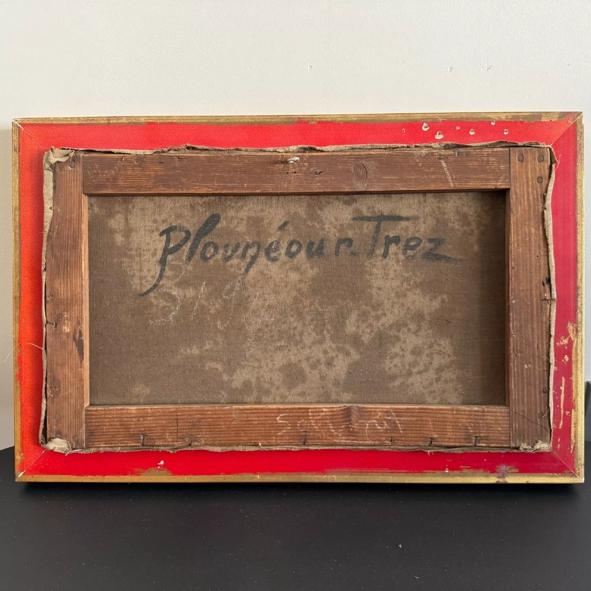 Huile sur toile représentant Plounéour-Trez par Georges Levreau début XXe-photo-1