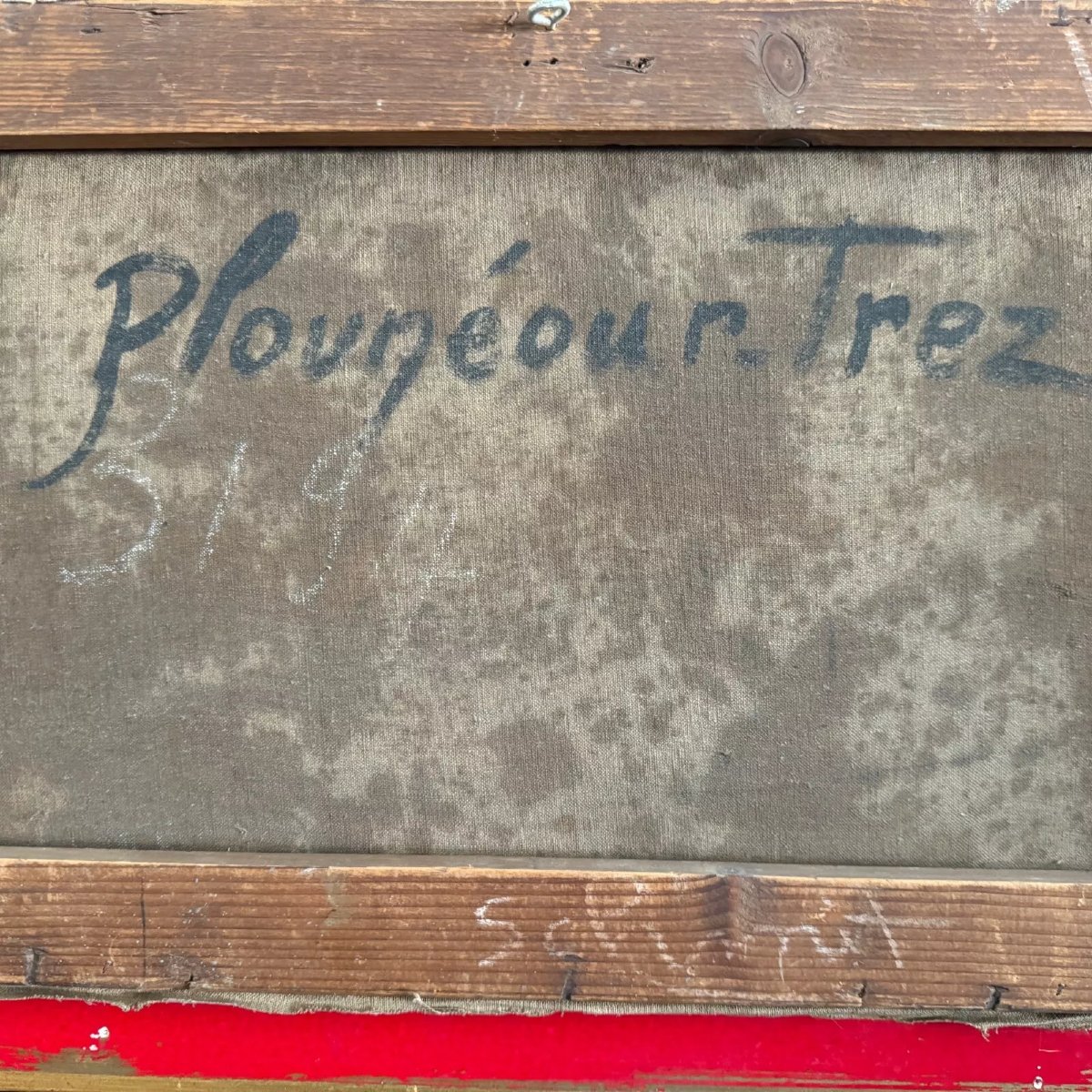 Huile sur toile représentant Plounéour-Trez par Georges Levreau début XXe-photo-2