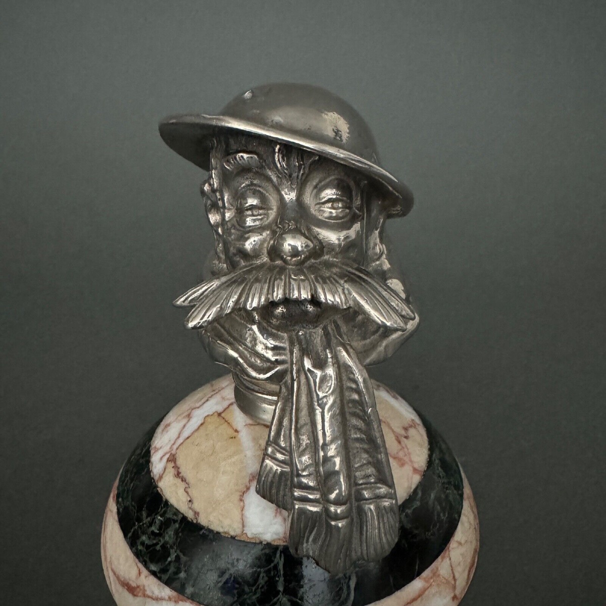Mascotte automobile Bruce Bairnsfather Old Bill Copyright bronze argenté-photo-6