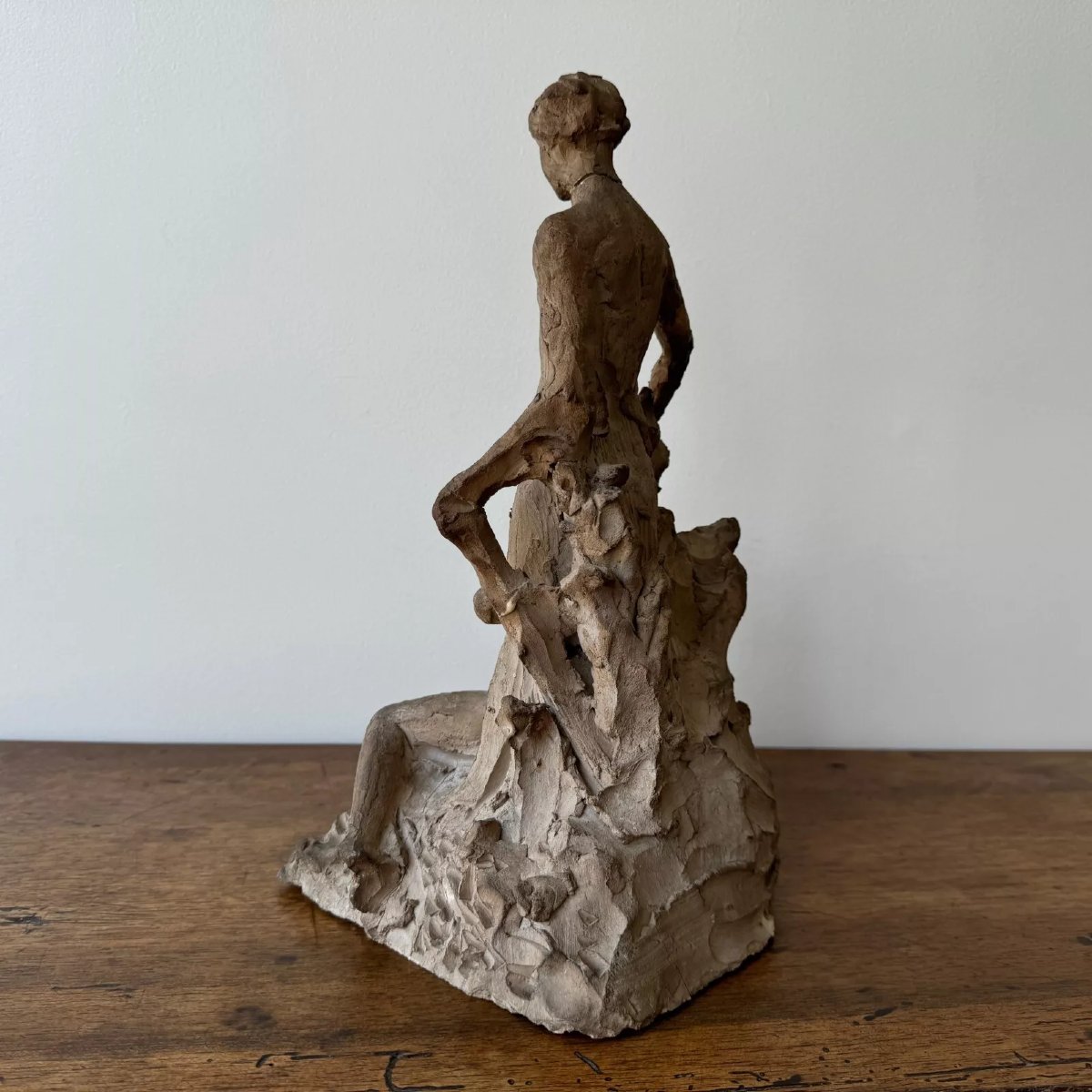 Workshop Plaster Cast By Ch. Filleul Representing A Couple In Antique 20th Century-photo-1