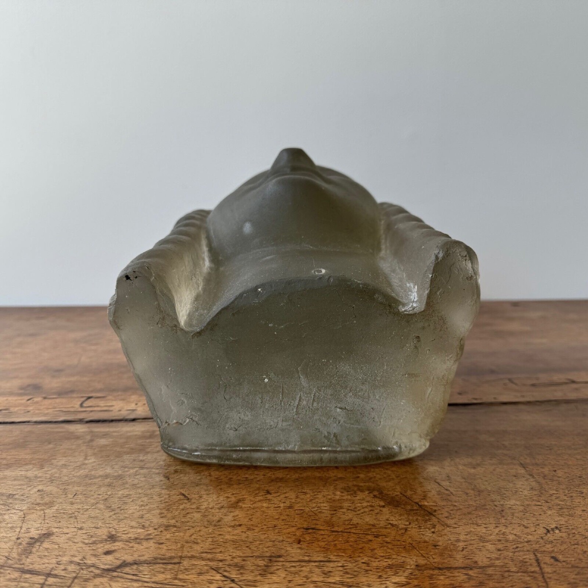 Sculpture par Lucien Lafaye visage féminin en verre moulé circa 1950-photo-6