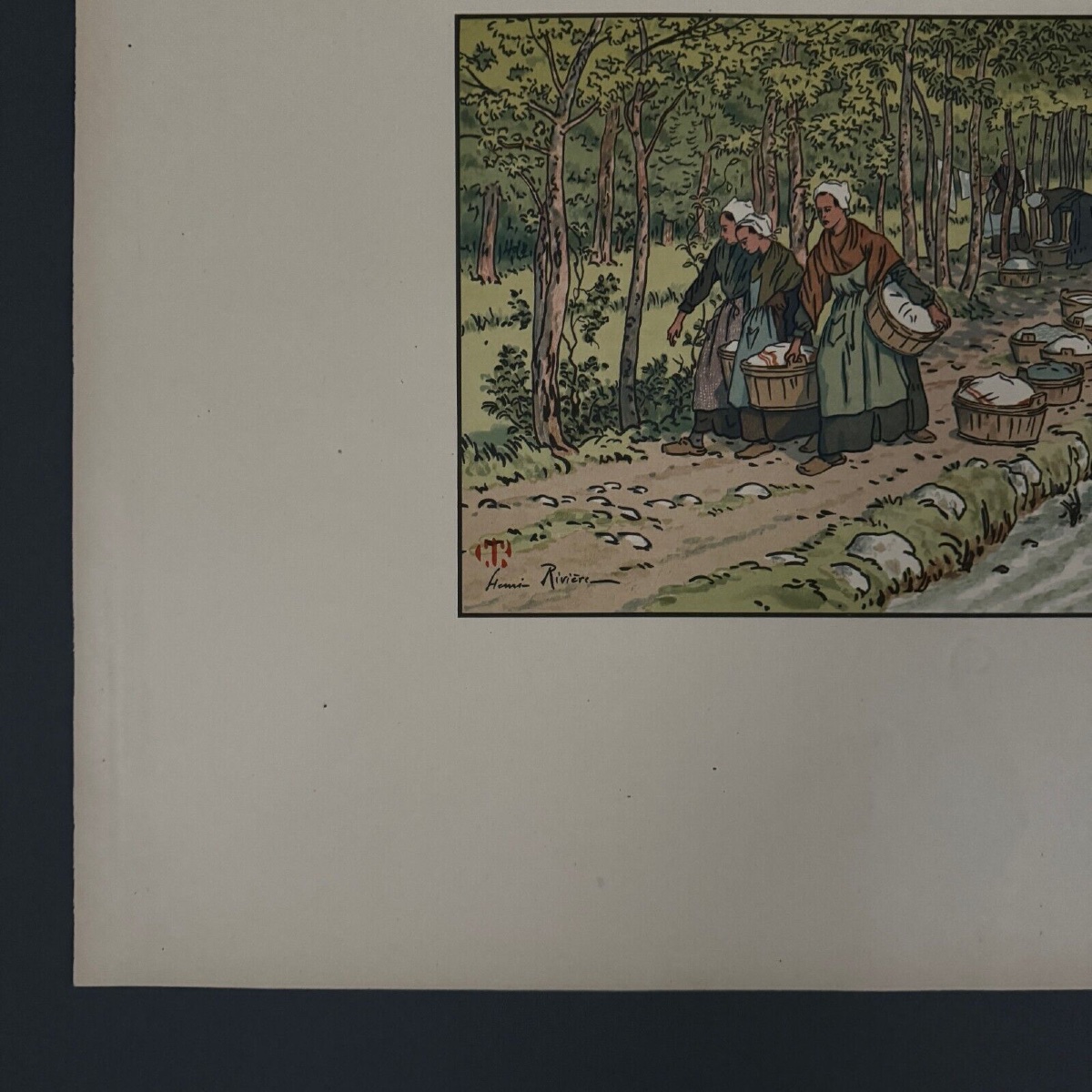 Lithograph By Henri Rivière The Beautiful Country Of Brittany Washhouse In Tréboul-photo-4