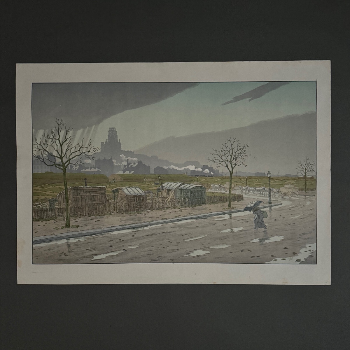 Lithograph On China Paper By Henri Rivière The Fortifications