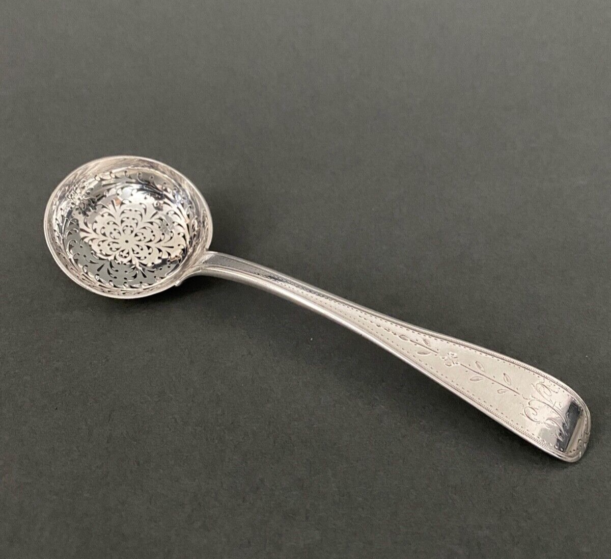 18th Century Silver Sprinkling Spoon, Farmers General, 93 Grams
