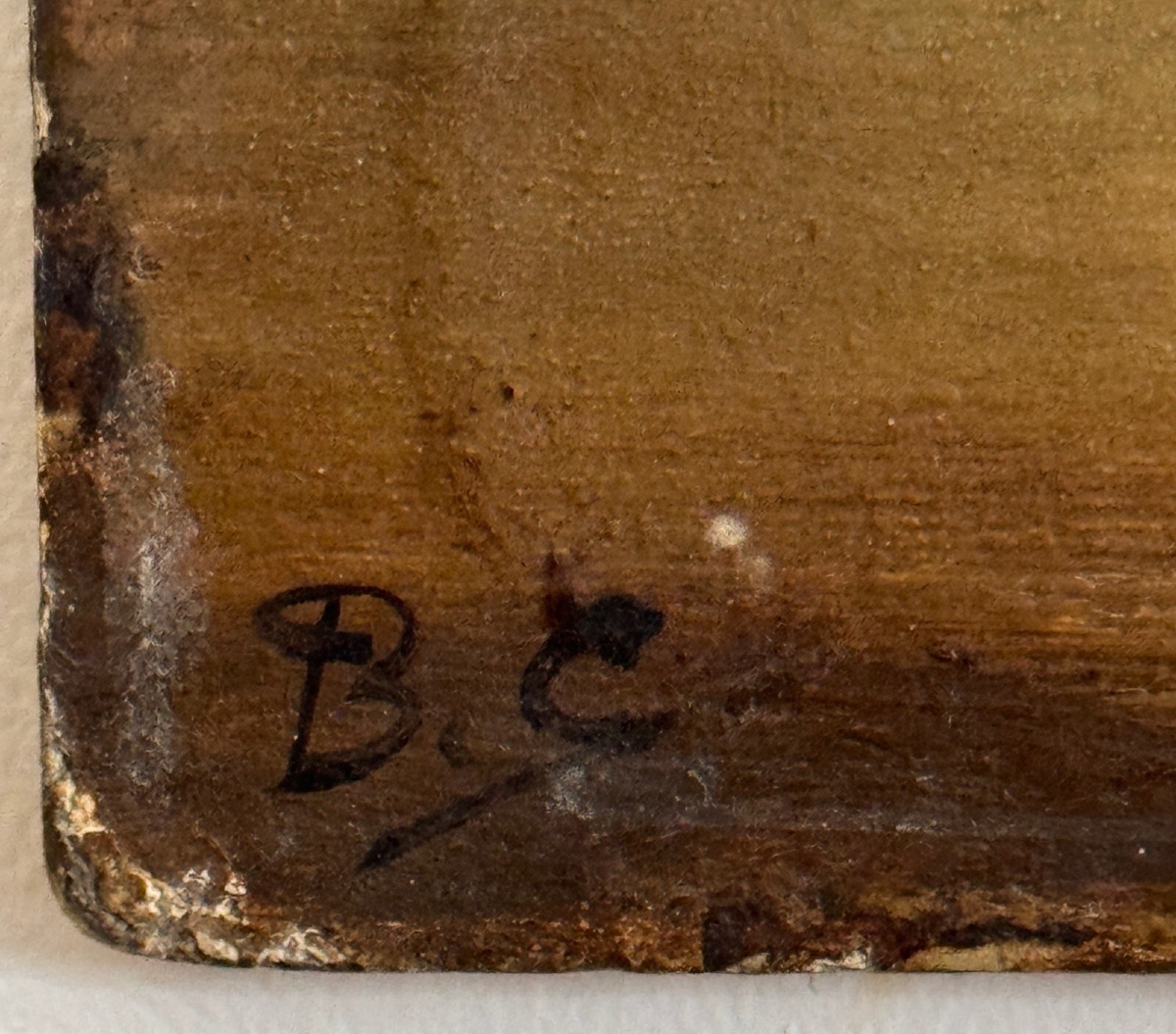 Huile sur panneau scène de taverne monogramme BC XIXe-photo-4