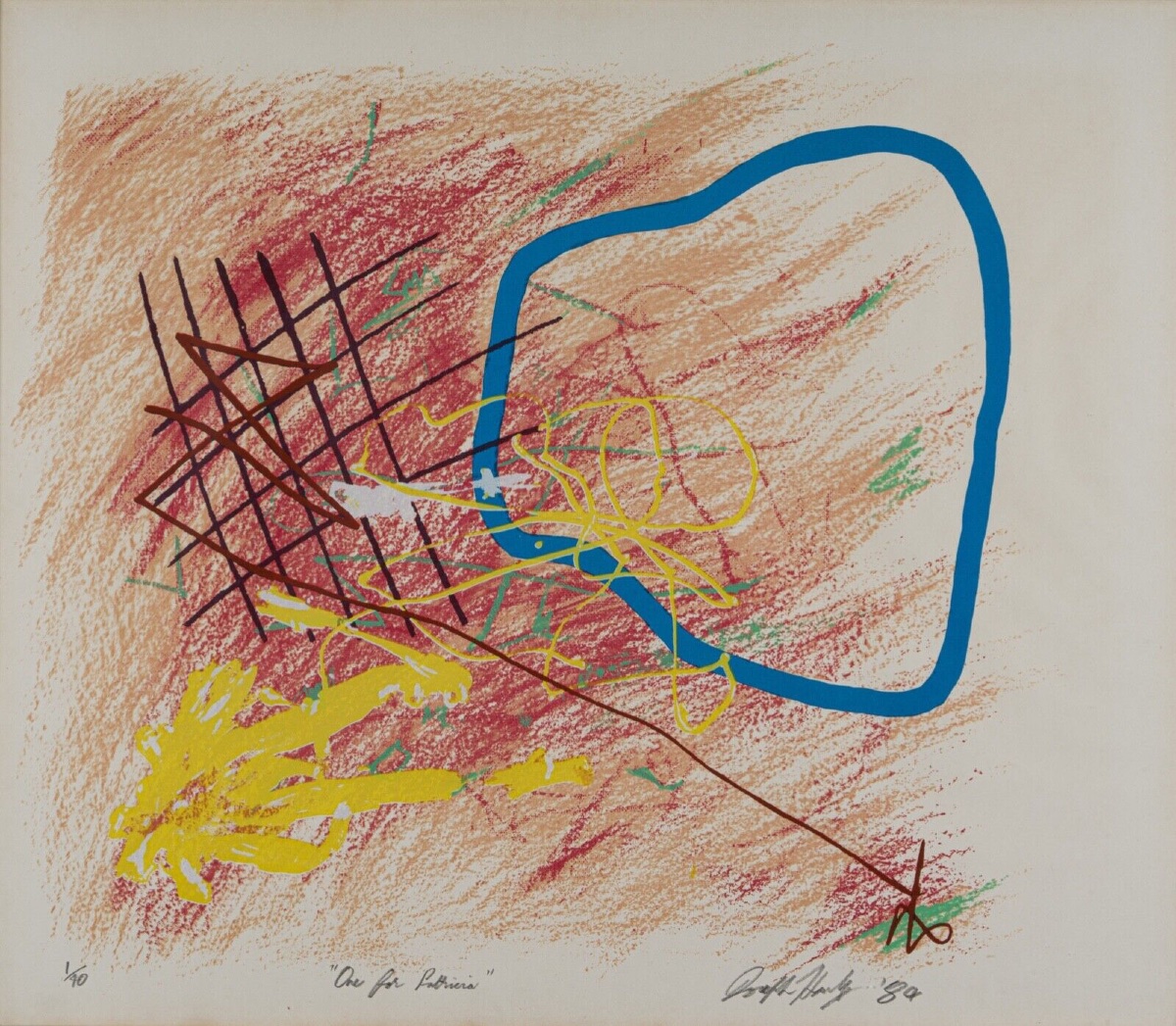 Lithographie abstraite Joseph Hanly Hanley 1984 One for Patricia 1/40-photo-2