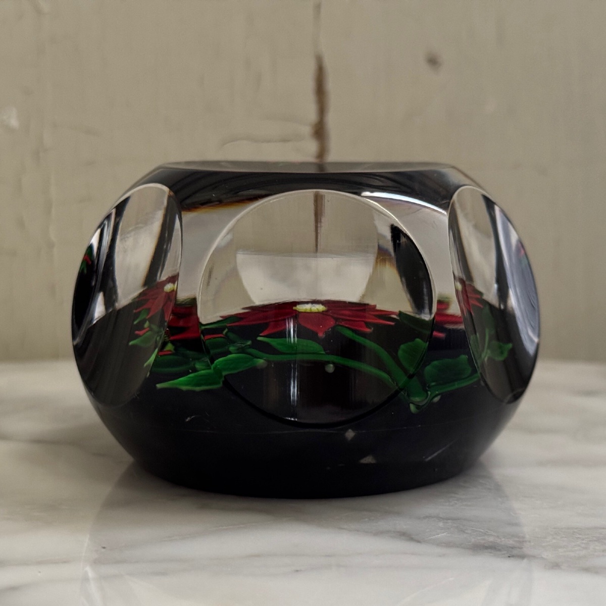 Saint-louis Faceted Crystal Paperweight Or Sulfide Sl 1970-photo-1