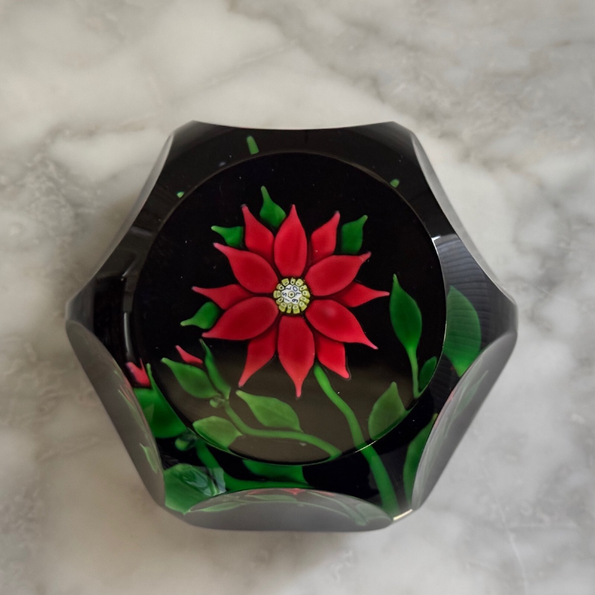 Saint-louis Faceted Crystal Paperweight Or Sulfide Sl 1970-photo-2