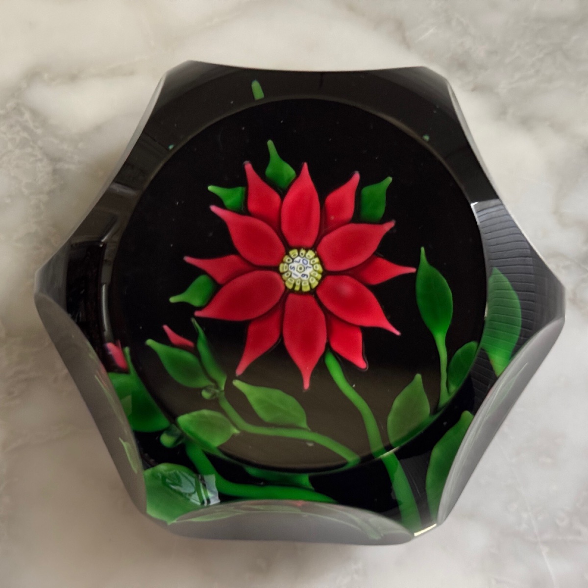 Saint-louis Faceted Crystal Paperweight Or Sulfide Sl 1970-photo-3