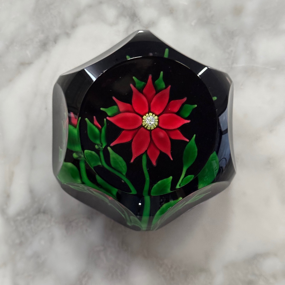 Saint-louis Faceted Crystal Paperweight Or Sulfide Sl 1970-photo-6