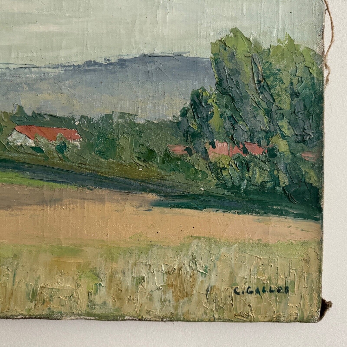 Oil On Canvas Depicting A 20th Century Landscape By Carlos Gallos-photo-3